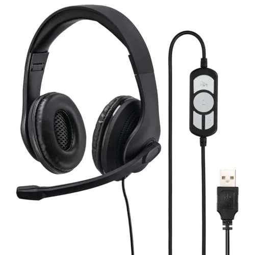 Hama Micro-casque supra-auriculaire filaire Stereo noir volume réglable Mise en sourdine du microphone ordinateur - vue 9