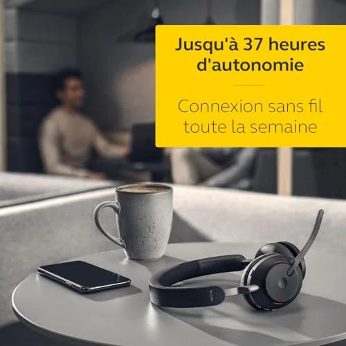 Jabra Evolve2 65 Casque Sans Fil Certifié Microsoft Teams 37h - vue 6