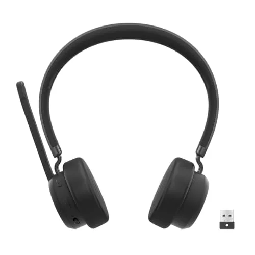 Lenovo Wireless VoIP Headset USB-A Bluetooth 5.3 Noir 60h