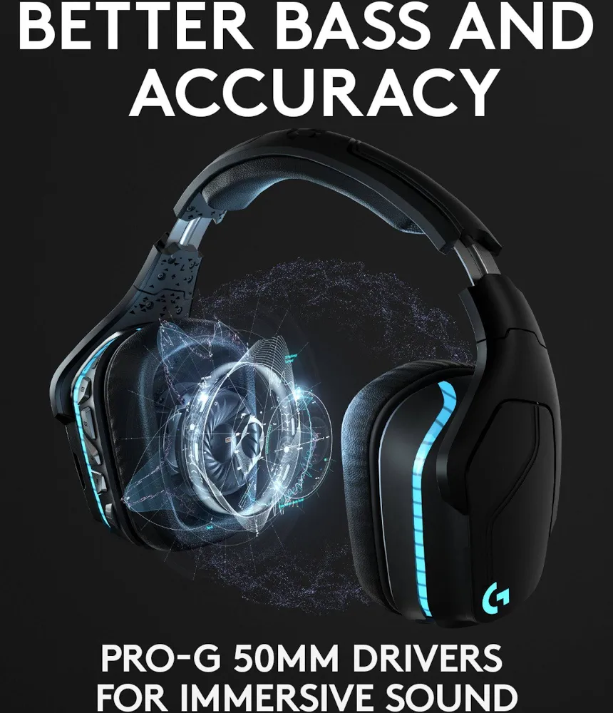 Logitech G935 Wireless Noir - vue 3