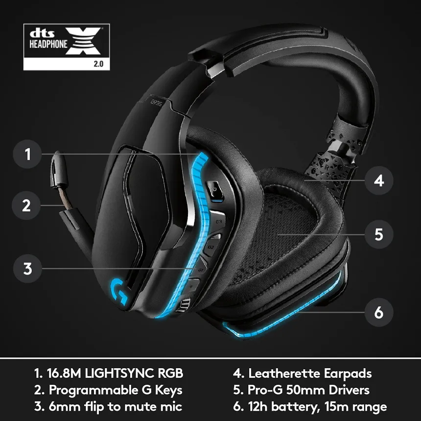 Logitech G935 Wireless Noir - vue 5