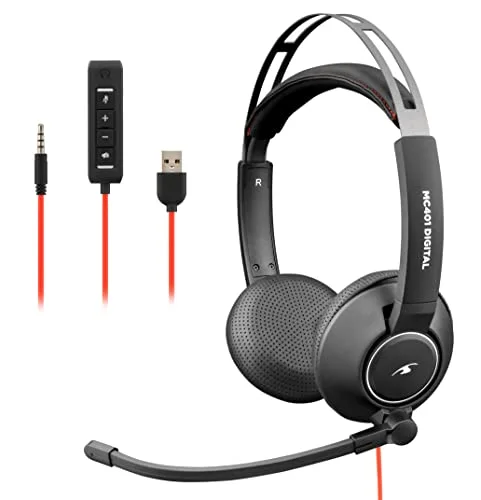 Bluestork MC401 Micro-casque filaire USB + Jack 3,5 mm Noir