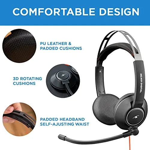 Bluestork MC401 Micro-casque filaire USB + Jack 3,5 mm Noir - vue 4