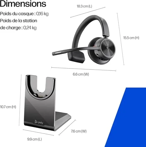 Micro-casque Bluetooth monaural Poly Voyager 4310 UC avec technologie antibruit - vue 6