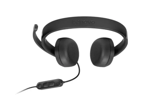 Micro-casque - filaire - USB-A - Lenovo - Lenovo Gen 2 - Micro-casque - sur-oreille - filaire - USB-A - noir - vue 4