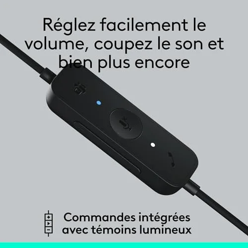 Micro-casque - filaire - USB-C - Logitech - Logitech H570e - Micro-casque - sur-oreille - filaire - USB-C - Certifié - vue 4