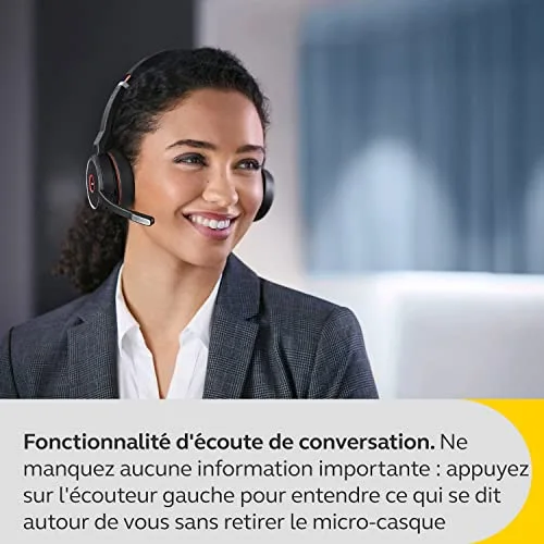 Jabra Evolve 75 SE UC Stereo Noir ANC Bluetooth - vue 9
