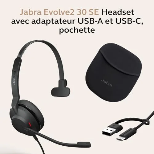 Jabra Evolve2 30 SE Stéréo USB-A/USB-C Noir - vue 8