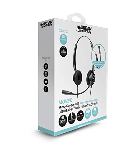 Urban Factory MOVEE Micro-casque Filaire USB Sur-oreille Noir - vue 4