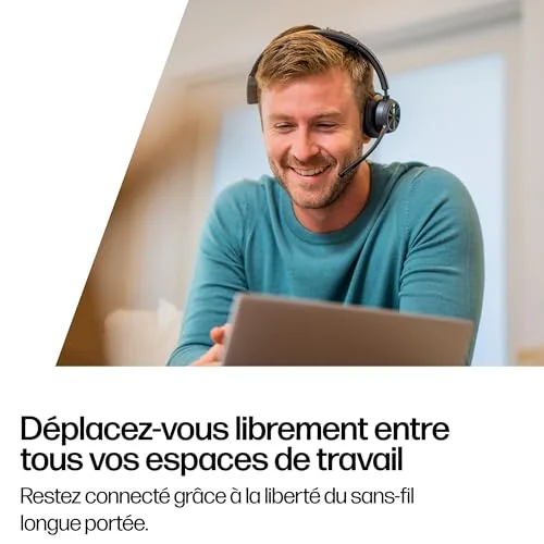 Poly Voyager 4310 UC — micro-casque sans fil Bluetooth 5.2 monaural perche microphone antibruit certifié Teams - vue 3
