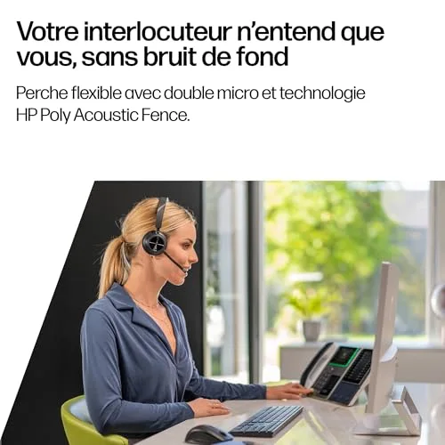 Poly Voyager 4310 UC — micro-casque sans fil Bluetooth 5.2 monaural perche microphone antibruit certifié Teams - vue 4