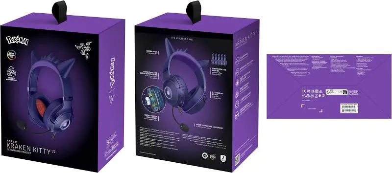 Razer Kraken Kitty V2 Pokémon Gengar Edition Noir - vue 4