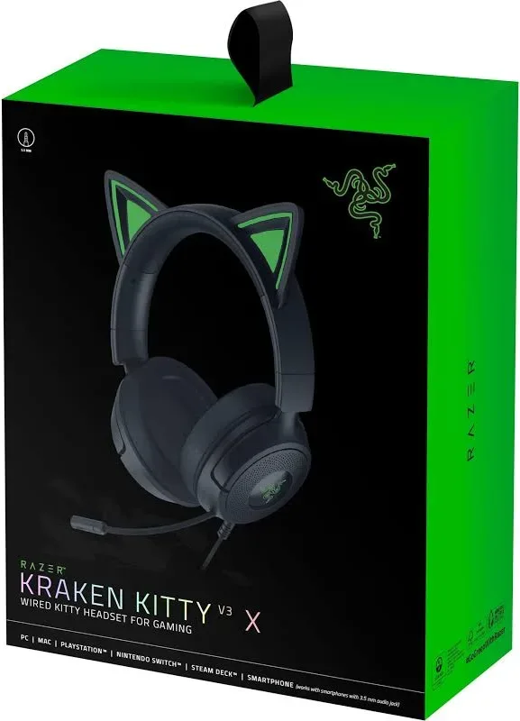 Razer Kraken Kitty V3 X Black Noir - vue 5