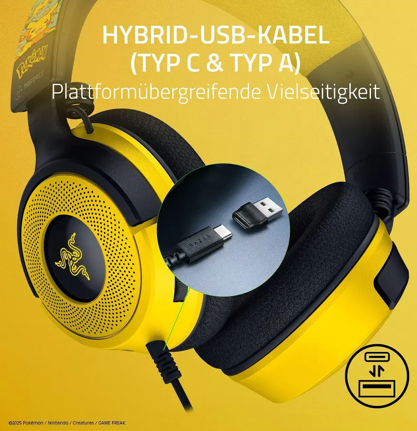 Razer Kraken V4 X Pokémon Kanto Starters Edition Jaune - vue 5