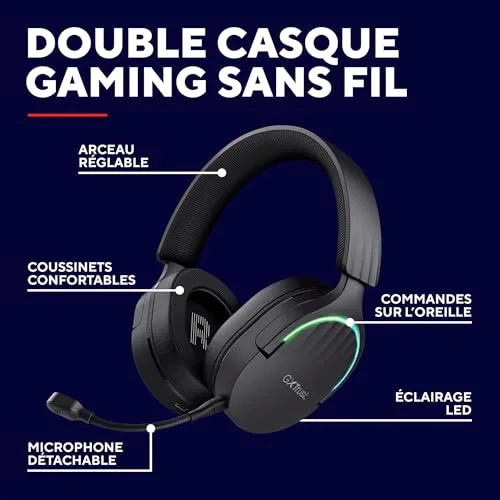 Trust GXT 491 Fayzo Casque Gaming Sans-Fil Bluetooth 7.1 Surround Noir - vue 2