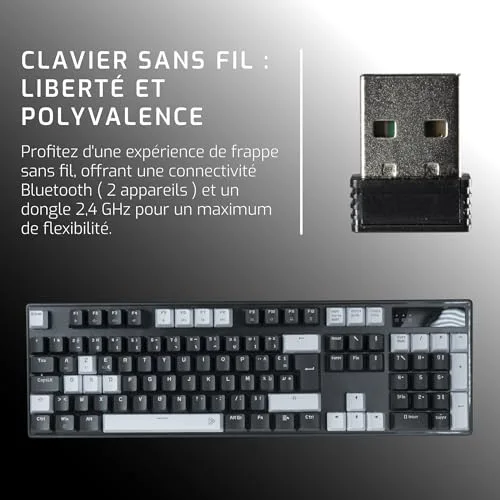 ONLAN CA-340-Yin Clavier Mécanique Sans Fil Noir - vue 5