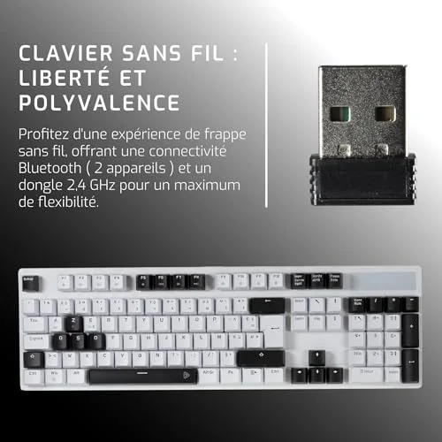 ONLAN CA-350 Yang W Clavier Mécanique Sans Fil Blanc AZERTY - vue 4