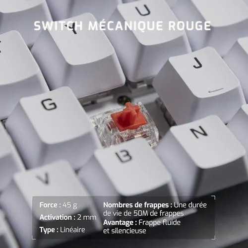 ONLAN CA-350 Yang W Clavier Mécanique Sans Fil Blanc AZERTY - vue 5