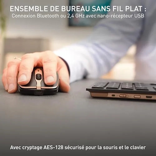 Cherry DW 9100 SLIM ensemble clavier et souris sans fil AZERTY rechargeable - vue 2