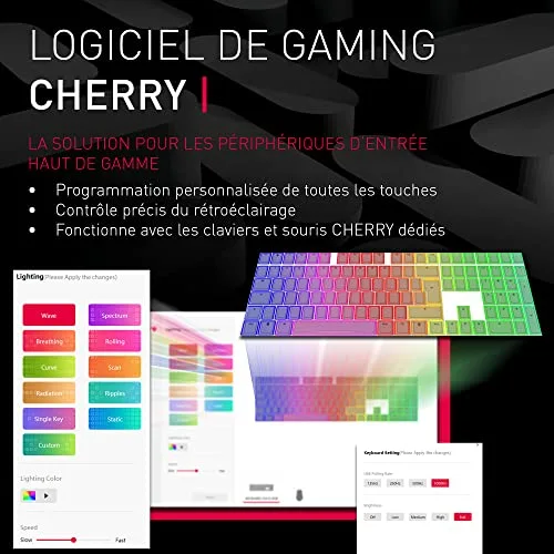 Cherry MX 3.0S Wireless RGB AZERTY Noir - vue 7