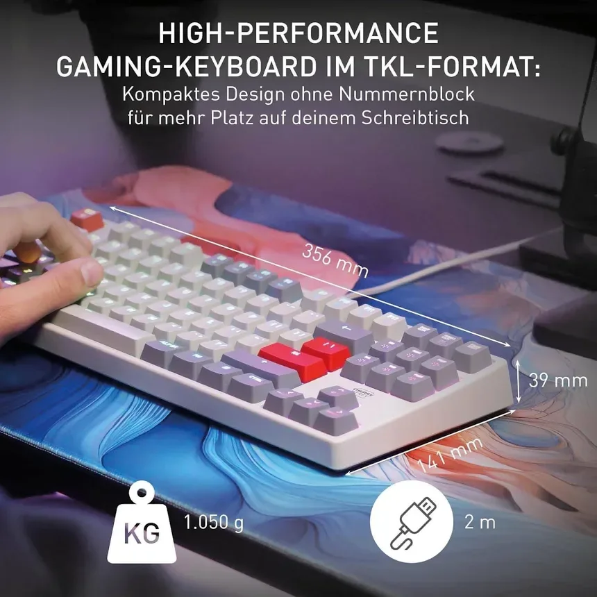 CHERRY XTRFY K4V2 RGB TKL Retro Edition Gris - vue 2