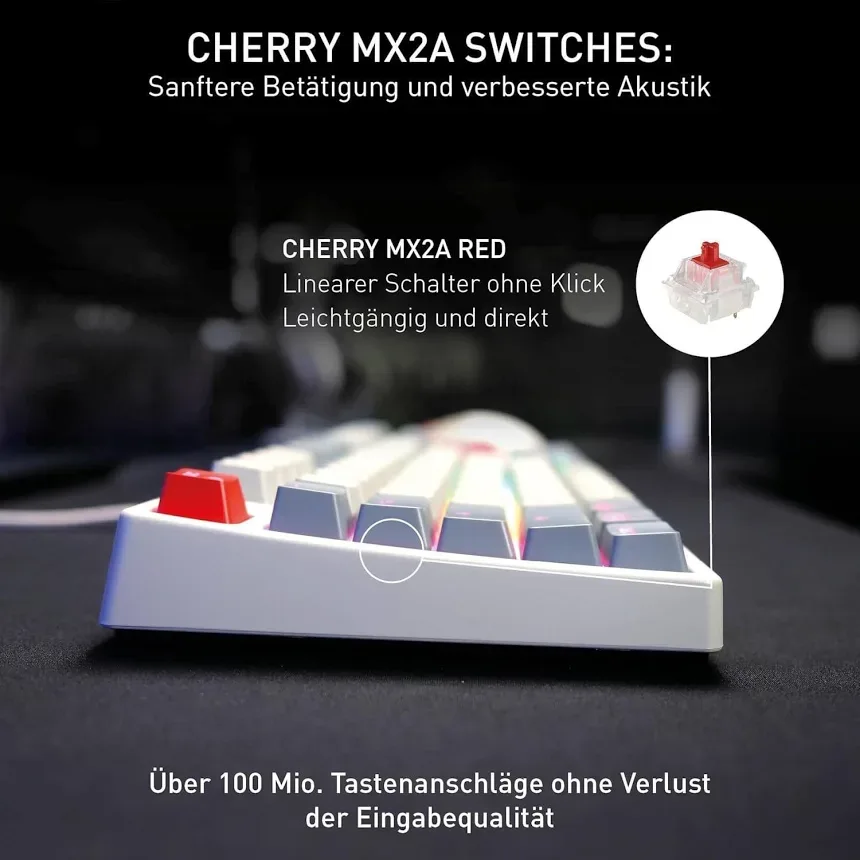 CHERRY XTRFY K4V2 RGB TKL Retro Edition Gris - vue 3