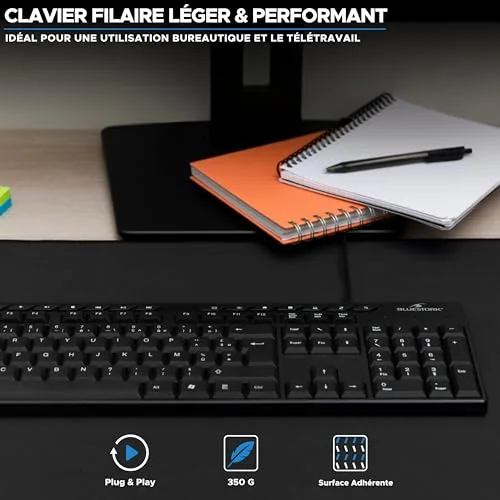 Bluestork Media Office Clavier Filaire AZERTY - vue 4