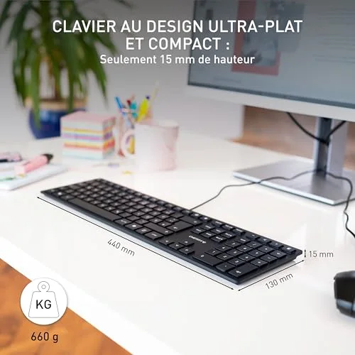 Cherry KC 6000 Slim Noir AZERTY Ciseaux - vue 2