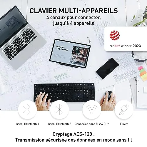Cherry KW X ULP Clavier mécanique ultra-plat QWERTZ Noir - vue 3