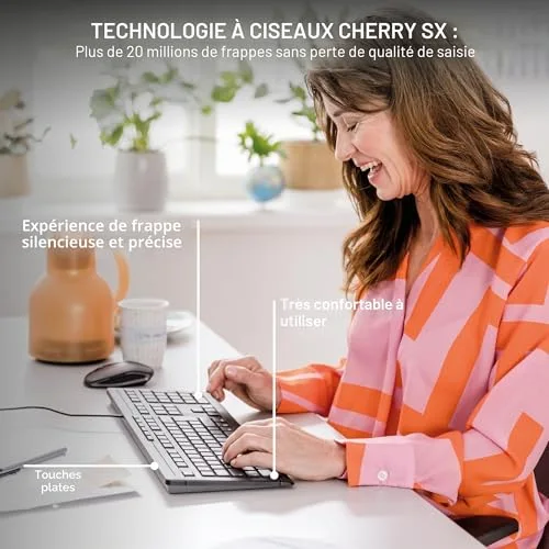 Cherry Stream Keyboard USB Full-size Noir - vue 2