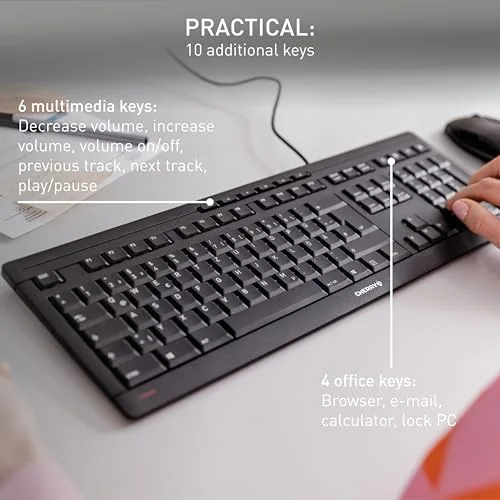 Cherry Stream Keyboard USB Full-size Noir - vue 3