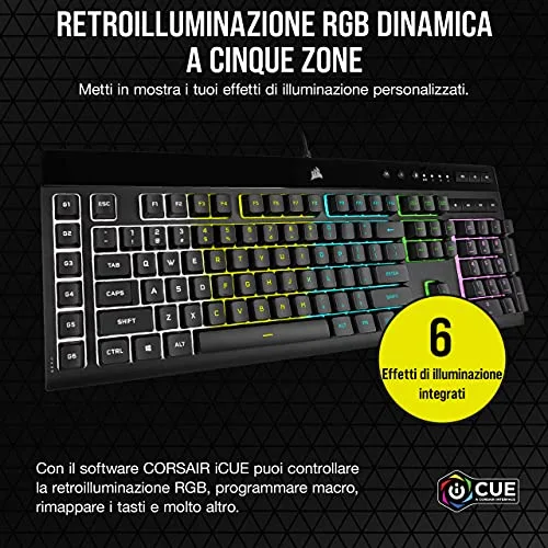 Corsair K55 RGB Pro Noir Filaire AZERTY Membrane - vue 3