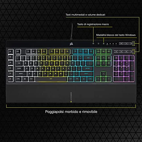 Corsair K55 RGB Pro Noir Filaire AZERTY Membrane - vue 7