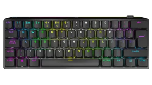 Corsair K70 RGB Pro Mini Wireless 60% Cherry MX Red RGB - vue 4