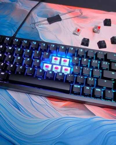 CHERRY XTRFY K5V2 Compact MX2A Red RGB Hot-swap AZERTY - vue 4