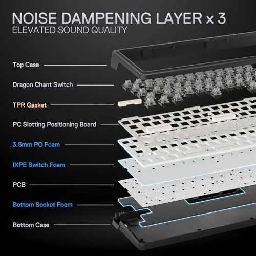 Redragon K709 NOVA HE 68 touches RGB hot-swap - vue 4