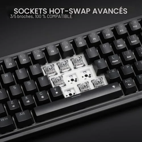 Redragon K709 NOVA HE 68 touches RGB hot-swap - vue 6