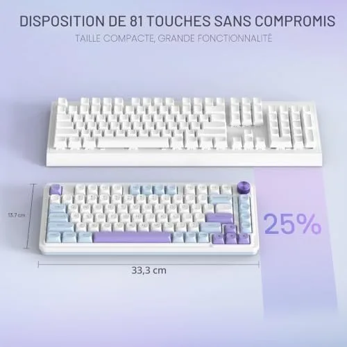 Redragon K673 MAX 75% RGB sans fil - vue 3