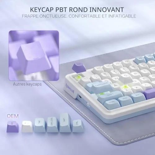 Redragon K673 MAX 75% RGB sans fil - vue 6