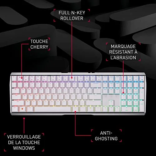 Cherry MX 3.0S Wireless RGB QWERTZ MX Brown - vue 2