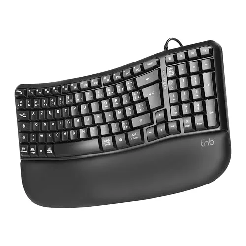 TNB ERGO Clavier ergonomique filaire AZERTY avec repose-poignet
