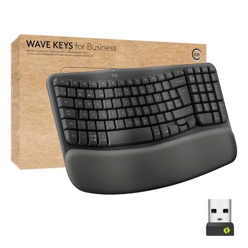 Logitech Wave Keys for Business AZERTY Sans fil Repose-poignets