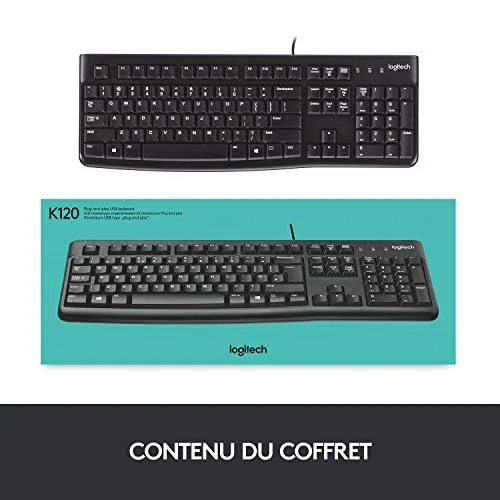Logitech K120 Business AZERTY Membrane Filaire - vue 9