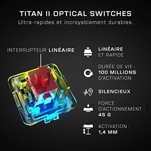 ROCCAT Vulcan II Max Clavier Optique Full-size AZERTY Blanc - vue 2