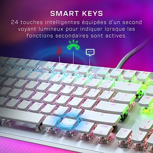 ROCCAT Vulcan II Max Clavier Optique Full-size AZERTY Blanc - vue 3