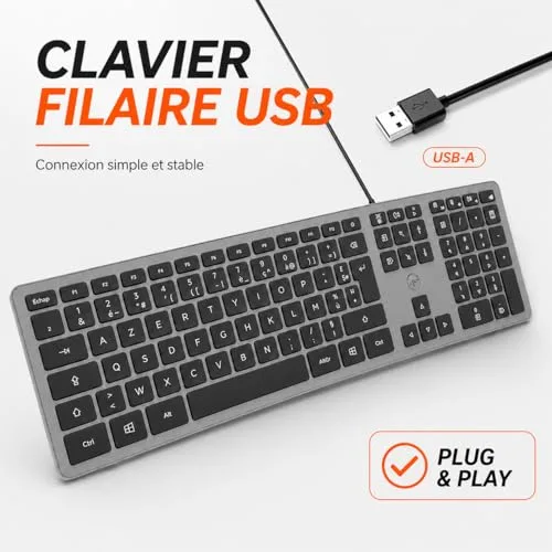 Mobility Lab Slim Space Grey AZERTY Filaire Métal - vue 5