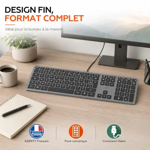 Mobility Lab Slim Space Grey AZERTY Filaire Métal - vue 7