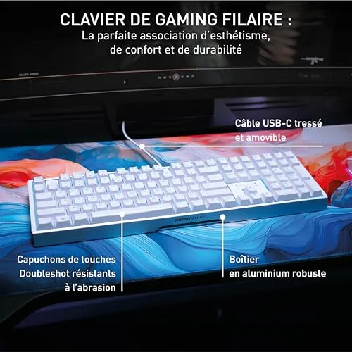 Cherry XTRFY MX 3.1 Blanc Full-size RGB MX2A Red - vue 2