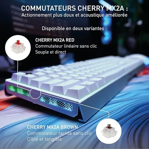 Cherry XTRFY MX 3.1 Blanc Full-size RGB MX2A Red - vue 3