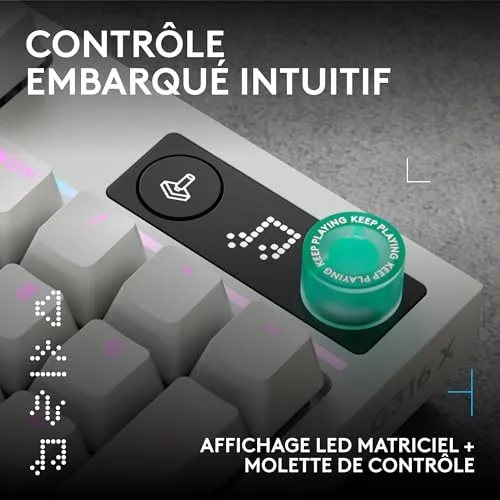 Logitech G316 X 98 Clavier Mécanique 98% AZERTY Blanc Hot-Swap RGB - vue 6
